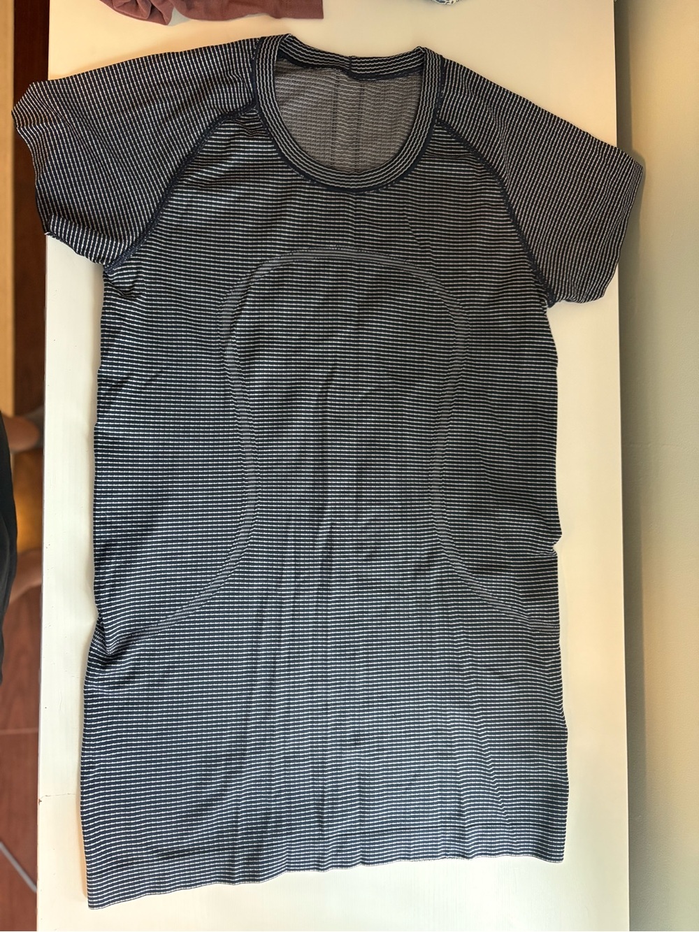 lululemon athletica Navy and White Striped Swiftly tech tee - 8